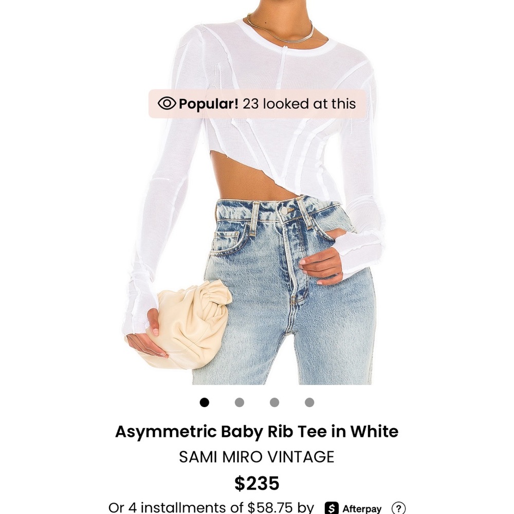 SAMI MIRO VINTAGE White Asymmetric Long Sleeve Tee